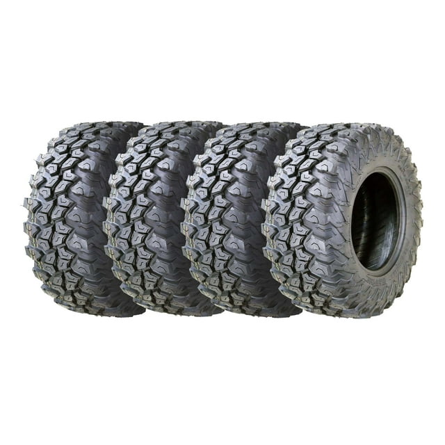 Set 4 FREE COUNTRY ATV UTV Tires 25X10R12 8PR Radial w/Side Scuff Guard