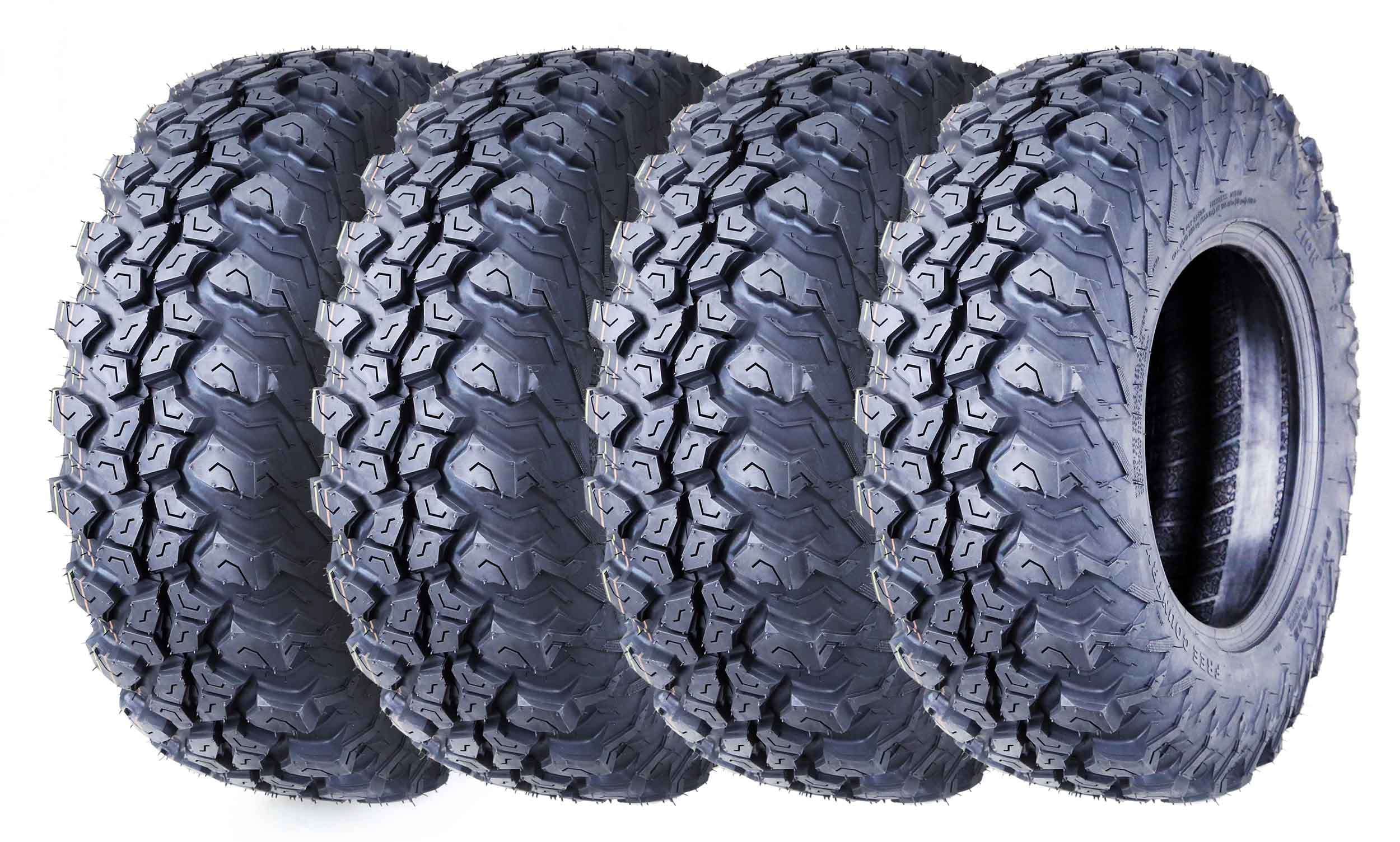 Set 4 FREE COUNTRY ATV UTV Tires 25X8R12 8PR Radial w/Side Scuff Guard