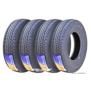 Set 4 FREE COUNTRY Premium Trailer Tires ST185/80R13 8PR LR D w/Side Scuff Guard