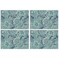 thumbnail image 1 of Set of 4 Flax Paisley Placemats, Heat Resistant Wrinkle Free Linen Table Mats with Colorful Vintage Boho Floral Pattern and Elegant Artistic Mandala Geometric Decor, 1 of 6