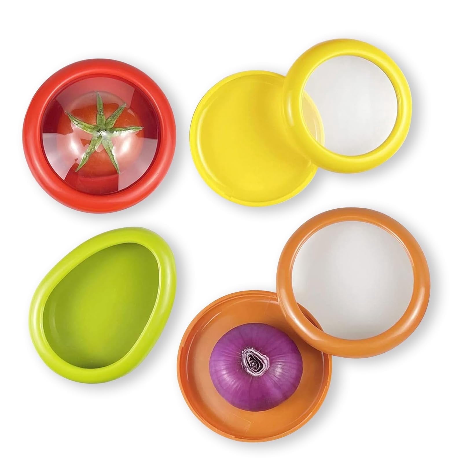 Set of 4 Fresh Food Containers,fresh pod, Reusable Silicone Storage ...