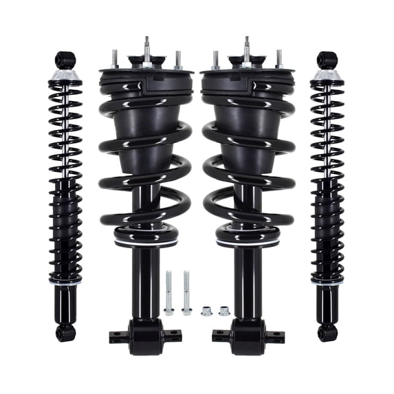 Set of 4 Front Quick Complete Strut-Coil Spring Assembly-Rear Complete Shock Absorber Kit For 2019 Chevrolet Silverado 1500 LD RWD