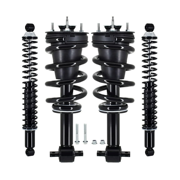 Set of 4 Front Quick Complete Strut-Coil Spring Assembly-Rear Complete Shock Absorber Kit For 2019 Chevrolet Silverado 1500 LD RWD