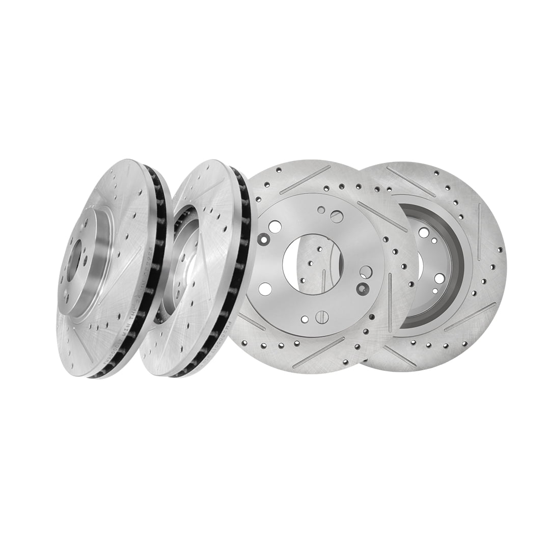 Set 4 Front-Rear Drilled Slotted Disc Brake Rotors For 2003-2007 Honda ...