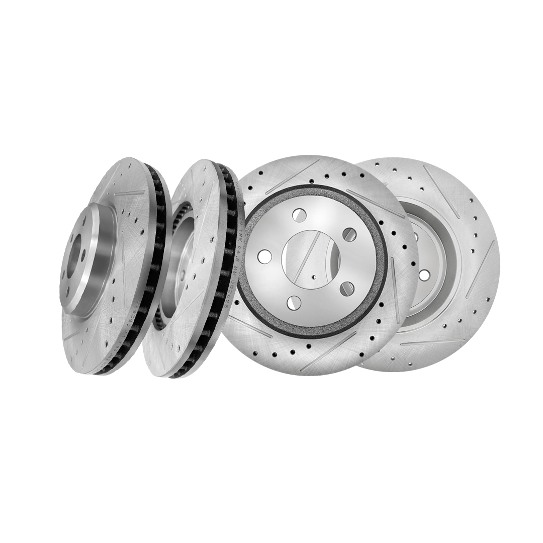 Set 4 FrontRear Drilled Slotted Disc Brake Rotors For 20062020 Dodge Charger