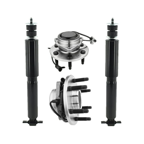Set 4 Front Shock Absorber-Wheel Hub Bearing Assembly For 2003-2005 Chevrolet Express 2500 Exc. 7300 GVW