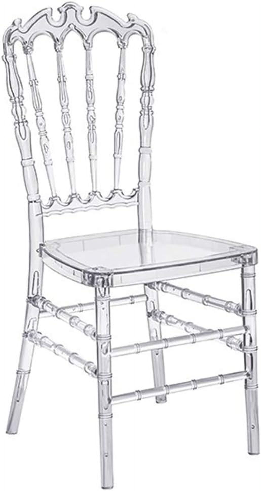 Set of 4 Ghost Clear Dining Chairs, Stacking Chiavari Event Chair