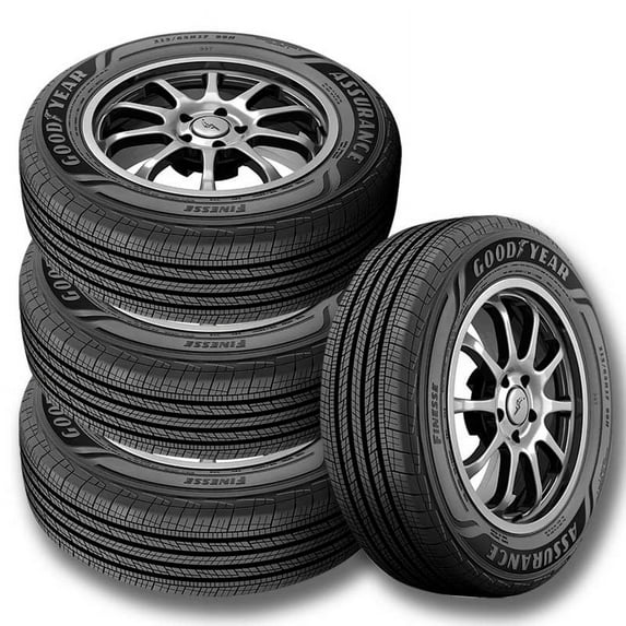 Set of 4 Goodyear Assurance Finesse 245/60R18 105T All Season Performance Tires M+S 681819566 / 245/60/18 / 2456018 Fits: 2011-19 Ford Explorer XLT, 2014-19 Toyota Highlander LE Plus