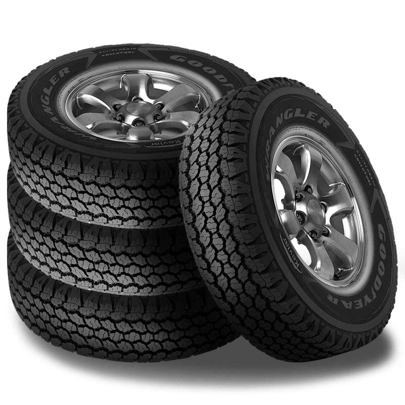 Set of 4 Goodyear Wrangler All Terrain Adventure With Kevlar LT265/70R17 121S OWL Tires 748661571 / 265/70/17 / 2657017 Fits: 2014-18 Chevrolet Silverado 1500 WT, 2010-21 GMC Sierra 1500 SLE