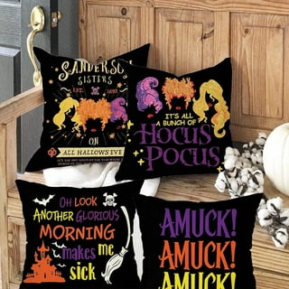 PANDICORN Halloween Pillow Covers 18x18 Set of 4 Hocus Pocus Sanderson