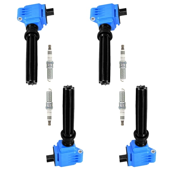 Set of 4 High Performance ISA Ignition Coils and NGK Ruthenium Spark Plugs Compatible with 12-18 Ford Focus 2.0 l4 Replacement for UF670 Fits select: 2018-2020 FORD ECOSPORT SE