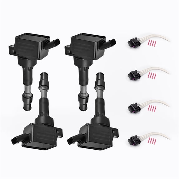 Set of 4 ISA Ignition Coil & 4 Ignition Coil Connector for 2015-2021 Hyundai Elantra Kona Veloster 2019-2021 Kia Forte Soul Seltos l4 2.0L Replacement For UF816,S2894