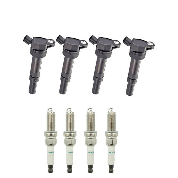 Set of 4 ISA Ignition Coils and 4 Autolite Spark Plugs Compatible with 2011 Hyundai Elantra Limited Sedan 4-Door 1.8L 1797CC l4 Replacement for UF651