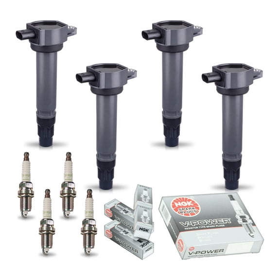 Set of 4 ISA Ignition Coils and 4 NGK Spark Plugs Compatible with 2009-2010 Chrysler Sebring 2009-2020 Dodge Journey 2007-2016 Jeep Compass l4 2.4L Replacement for UF557 2262