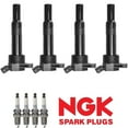 thumbnail image 1 of Set of 4 ISA Ignition Coils and 4 NGK Spark Plugs Compatible with 2012-2029 Kia Soul 2.0L L4 2012-2016 Hyundai Elantra 2014-2016 Kia Forte 1.8L L4 Replacement for UF651, 1 of 6