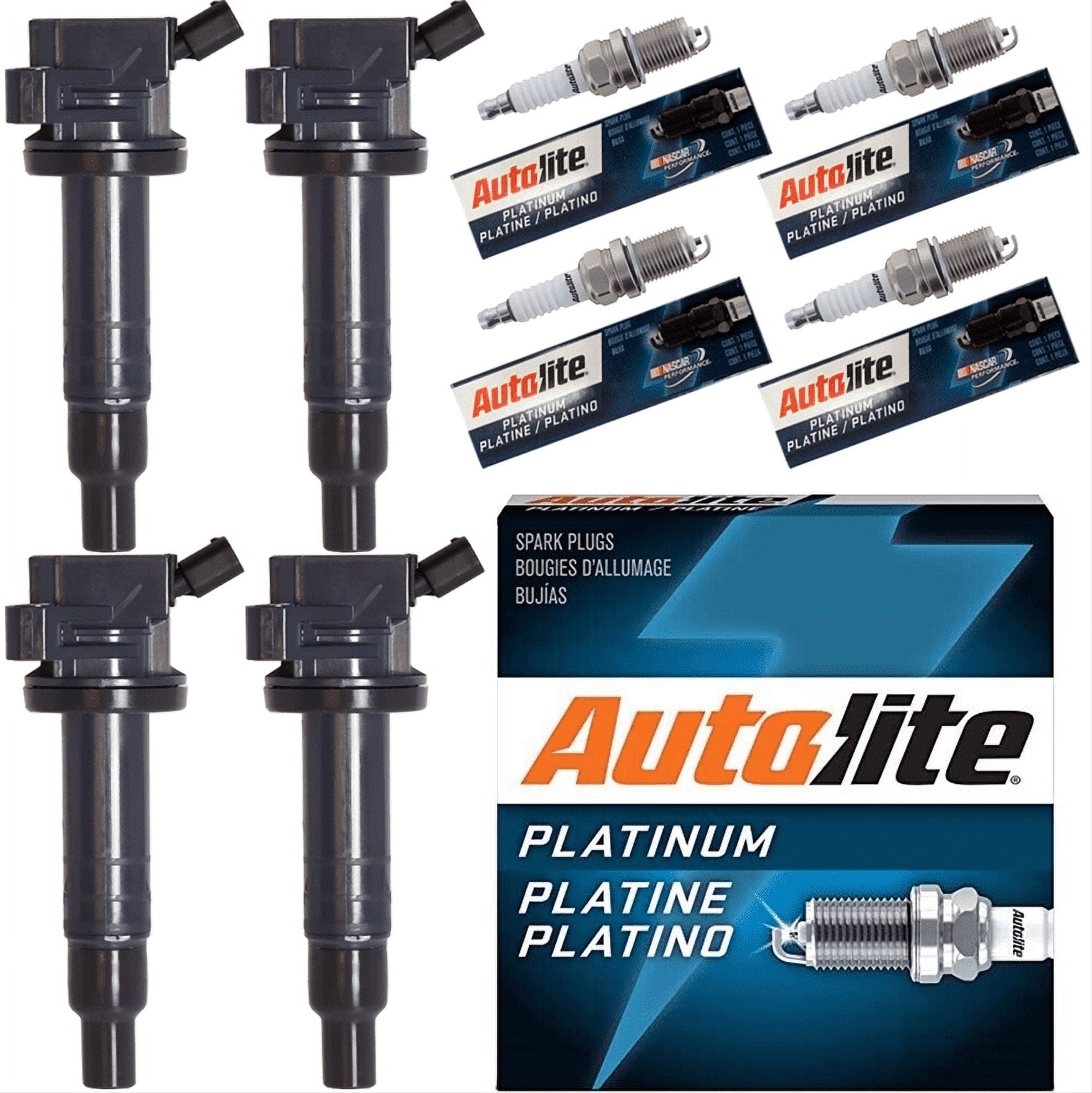 Set of 4 ISA Ignition Coils and 4 Autolite Platinum Spark Plugs For