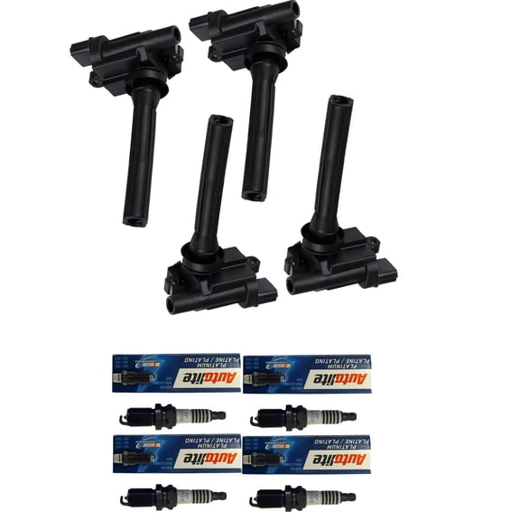 Set of 4 ISA Ignition Coils and 4 Autolite Spark Plugs Compatible with 2000 Chevrolet Tracker LSi Sport Utility 2-Door 1.6L 1588CC 98Cu. In. l4 GAS SOHC Naturally Aspirated Replacement for UF268