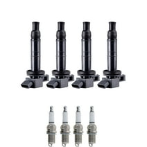 Set of 4 ISA Ignition Coils and 4 Autolite Spark Plugs Compatible with 2006 2007 Toyota Camry Base Sedan 4-Door 2.4L 2362CC l4 GAS DOHC Naturally Aspirated Replacement for UF333