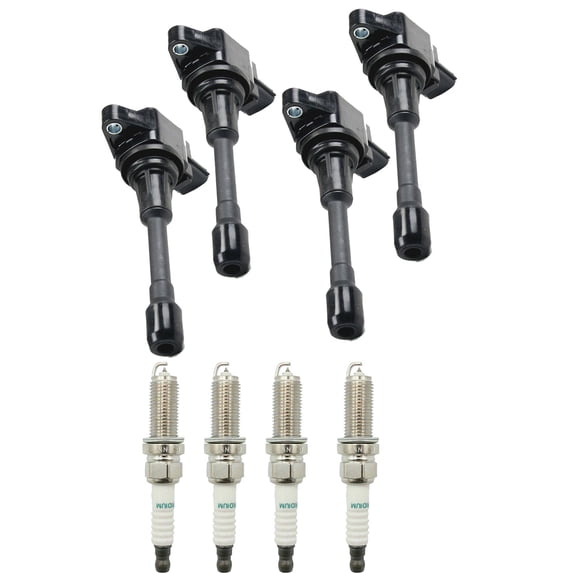 Set of 4 ISA Ignition Coils and 4 Autolite Spark Plugs Compatible with 2012 Suzuki Equator Sport Crew Cab Pickup 4-Door 4.0L 3954CC V6 Replacement for UF509