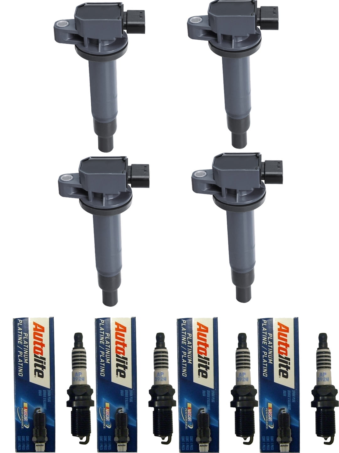 Set of 4 ISA Ignition Coils and 4 Autolite Spark Plugs replace 2006