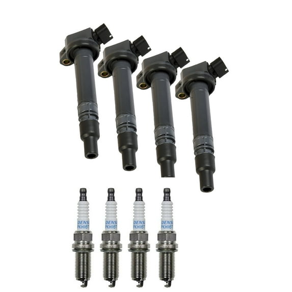 Set of 4 ISA Ignition Coils and 4 Denso Spark Plug Compatible with 2010-2015 Toyota Camry 2.5L 2494CC 152Cu. In. l4 GAS DOHC Naturally Aspirated Replacement for UF507