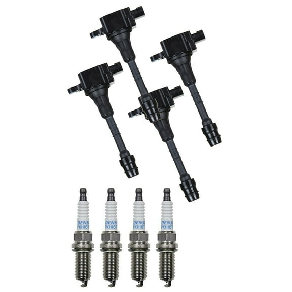 Set of 4 ISA Ignition Coils and 4 Denso Spark Plugs Compatible with 2006 Nissan Sentra XE SE Edicion Especial Sedan 4-Door 1.8L 1769CC l4 GAS DOHC Naturally Aspirated Replacement for UF351