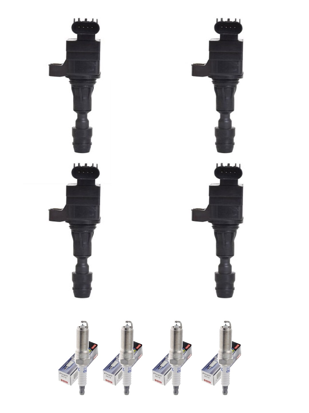 Set of 4 ISA Ignition Coils and 4 Denso Spark Plugs Compatible with 2010-2016 Buick LaCrosse Regal Verano & 2007-2010 Chevrolet Cobalt HHR Malibu UF491