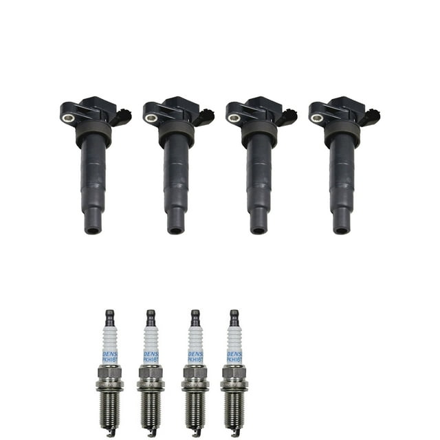 Set of 4 ISA Ignition Coils and 4 Denso Spark Plugs Compatible with