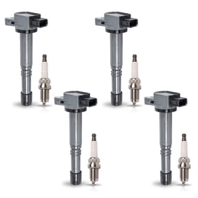 ISA Pack of 4 Ignition Coil Spark Plugs 2.0 2.4 l4 For Honda Accord CRV Civic Element Acura RSX CSX 2002 2003 2004 2005 2006 2007 2008 2009 2010 2011 Coil Plugs Replacement for UF311 UF583 XP5224