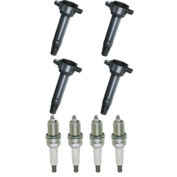 Set of 4 ISA Ignition Coils and 4 NGK Spark Plugs Compatible with 2007 Dodge Caliber R/T Hatchback 4-Door 2.4L 2360CC 144Cu. In. l4 GAS DOHC Replacement for UF557
