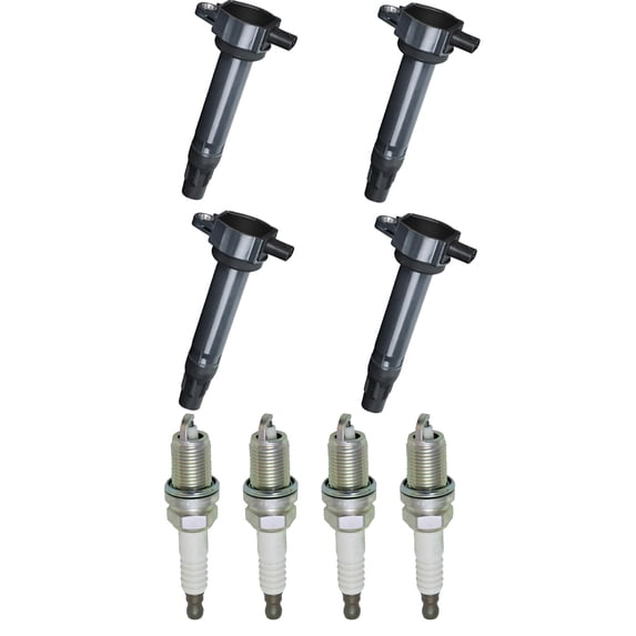 Set of 4 ISA Ignition Coils and 4 NGK Spark Plugs Compatible with 2007 Jeep Compass Base Sport Utility 4-Door 2.0L 1998CC 122Cu. In. l4 GAS DOHC Replacement for UF557