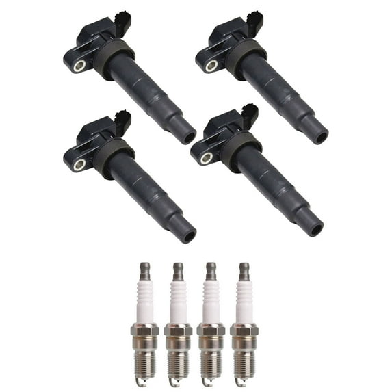 Set 4 ISA Ignition Coils and 4 Spark Plugs Compatible with Hyundai Santa Fe 2011-2012 GL Premium Sport Utility 4-Door 2.4L 2359CC l4 Replacement for UF611