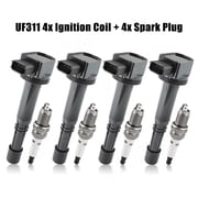 Set of 4 Ignition Coil Pack For 2002-2011 Honda Civic 2006-2011 Acura CSX 2002-2006 Acura RSX 2004-2005 Honda S2000 2003-2007 Honda Accord 2.0L 2.4L l4 Coils Replacement for UF311 UF583 C1382