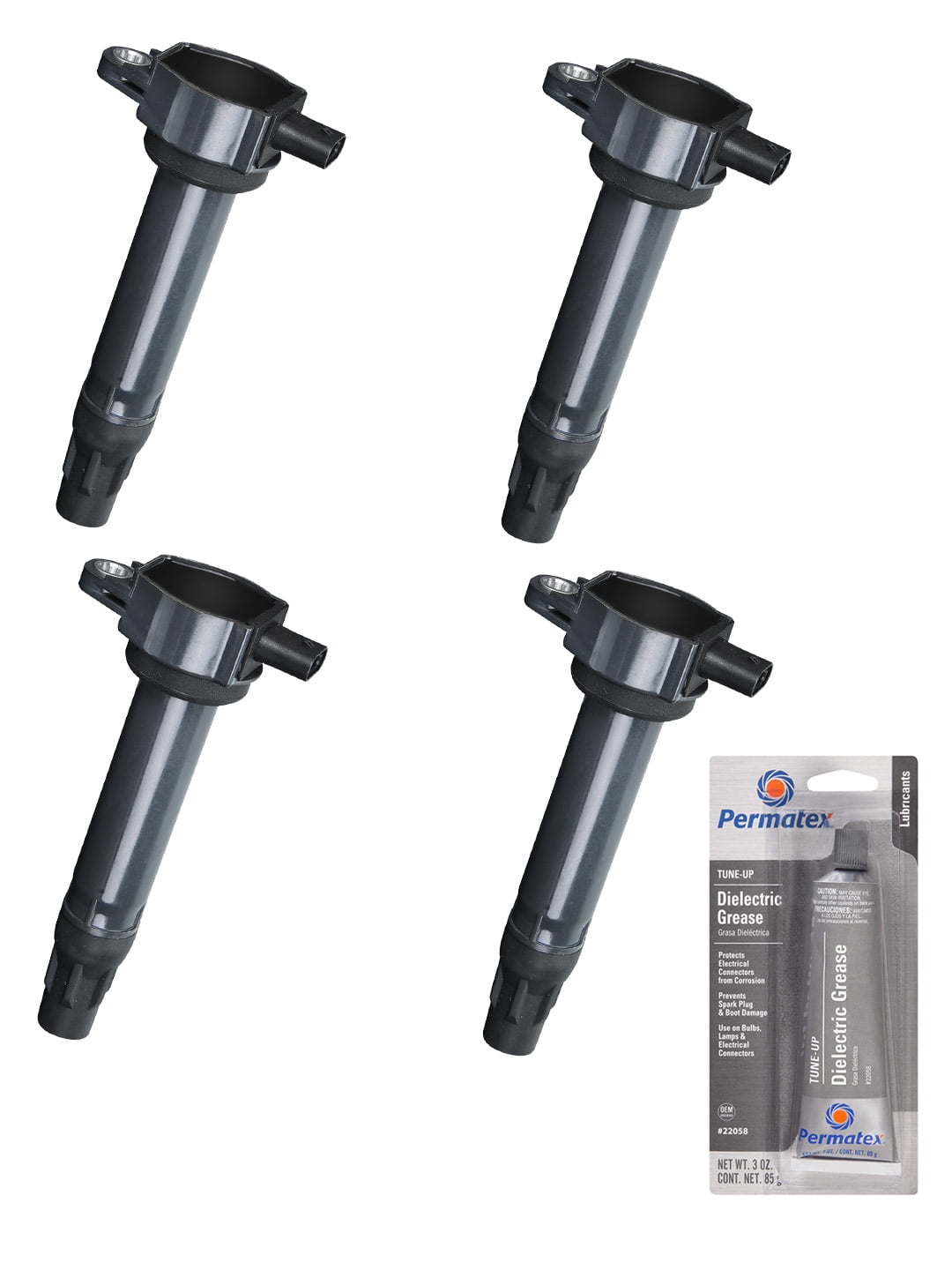 Set of 4 Ignition Coils and Permatex 22058 Dielectric TuneUp Grease