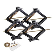 Set 4 LIBRA Premium 24 6,000 lb RV Trailer Stabilizer Leveling Scissor Jacks w/Dual Power Drill Sockets & Mounting Hardware Kit