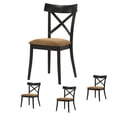 thumbnail image 1 of Set of 4 Leather Aire Finish Side Chair, Modern Dining Chairs, Fabric Upholstered Dining Room Chairs Dinner Chair Stylish Kitchen Chairs with Back and Wood Legs (Brown), 1 of 8