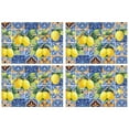 thumbnail image 1 of Set of 4 Lemon Placemats, Wrinkle Free Heat Resistant Flax Linen Table Mats, Bright Yellow Floral Fruit Decor Perfect for Lemon Lovers and Modern Kitchen Summer Themes, 1 of 6
