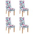 thumbnail image 1 of Set of 4 Leopard Print Dining Chair Covers Stylish Animal Pattern Washable Polyester Stretch Slipcovers Removable Seat Protector for Tropical Dining Area, 1 of 6