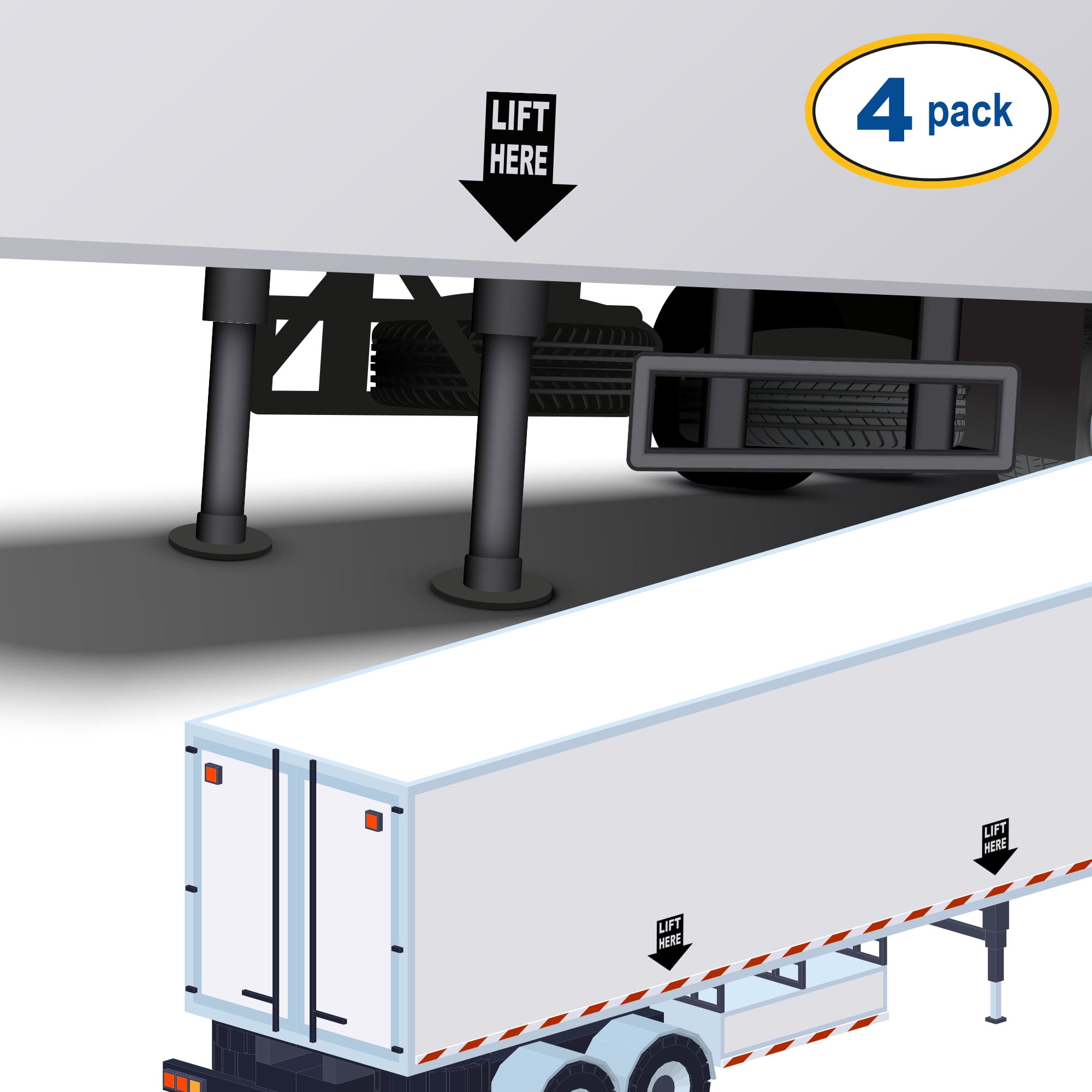 Set of 4 - Lift Here Vinyl Decal Sticker - Many Sizes & Colors - Lift Point Sign Truck Safety ...