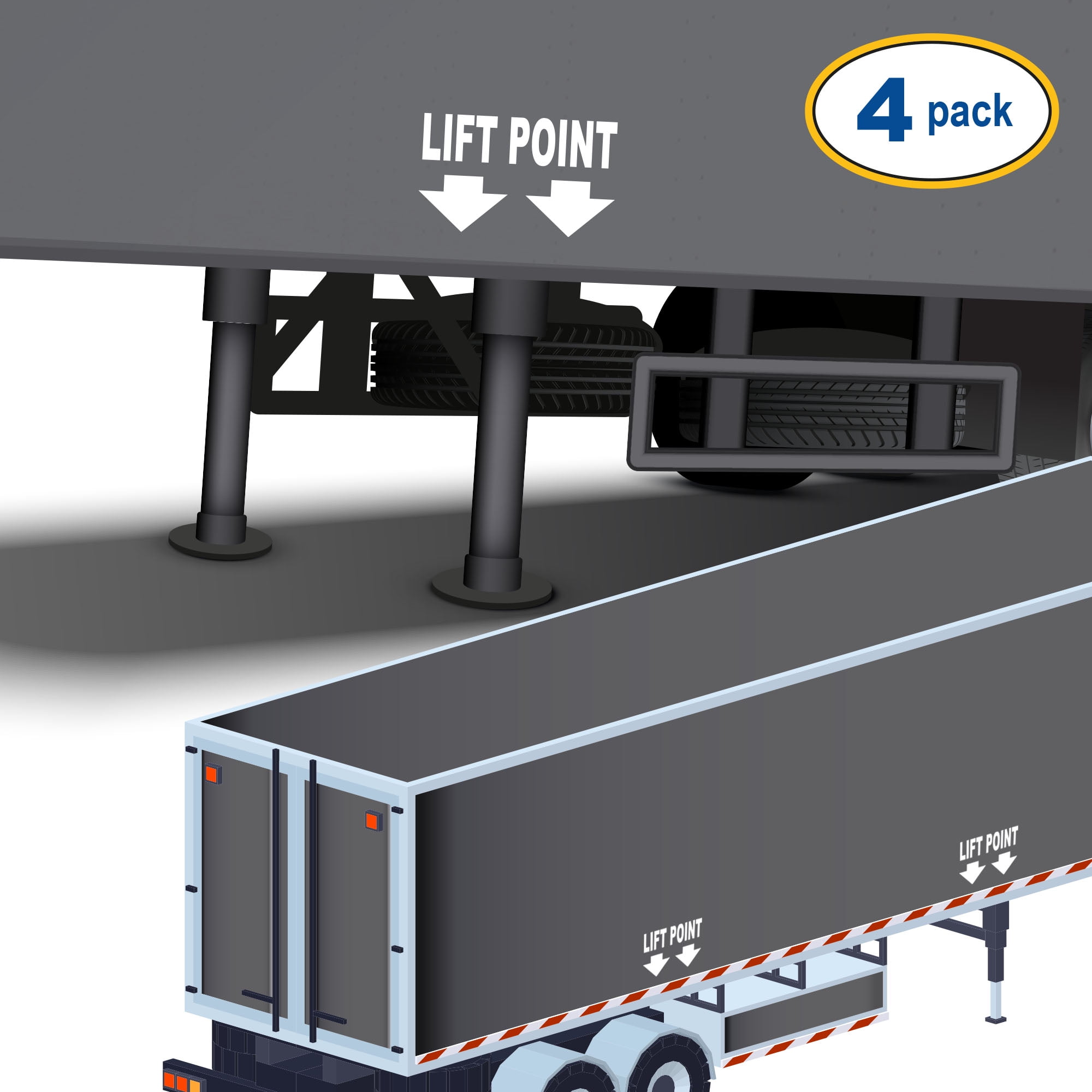 Set of 4 - Lift Point Vinyl Decal Sticker - Many Colors & Sizes - Lift Here Sign Truck Safety ...