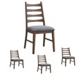 thumbnail image 1 of Set of 4 Linen & Walnut Side Chair, Wooden Dining Room Chairs, High Back Kitchen Side Chair, Farmhouse Dining Chairs for Kitchen, Dining Room (Dark Gray), 1 of 7