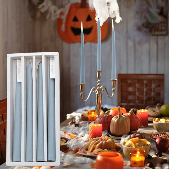 Set of 4 Long Stem Taper Candles - Long-Lasting Burn Time for Christmas Home Decor, Birthday Parties, Banquet Events, Elegant Colored Candles, for Gift Giving and Special Occasions, Eco-Friendly​​