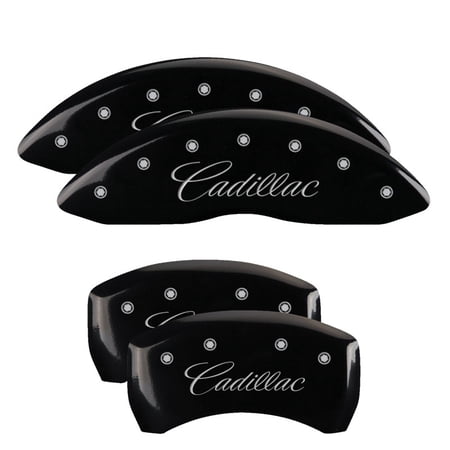 Set of 4 MGP Caliper Covers 35007Smgpbk, Engraved Front and Rear: MGP, Black Powder Coat Finish, Silver Characters Fits select: 2013-2014 CADILLAC ATS, 2015-2017 CADILLAC ATS LUXURY