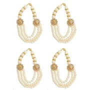 Set of 4 Mala for Laddu Gopal/Devi Maa/Radha Krishna/Indian Traditional Festival Diwali Decorations God Goddess Set Deepawali Decor Deities jewellary All God Idol Statue Home Office(Size:- 3")(White)