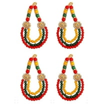 Set of 4 Mala for Laddu Gopal/Devi Maa/Radha Krishna/Indian Traditional Festival Diwali Decorations God Goddess Set Deepawali Decor Deities jewellary All God Idol Statue (Size:- 3")(Green,Red,Yellow)