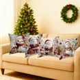 thumbnail image 1 of Set of 4 Merry Christmas Decorative Throw Pillow Covers Winter Holiday Xmas Velvet Pillow Cases Christmas Trees Socks Cushion Covers Outdoor Sofa and Home Decor Pillow Protectors, 17.7x17.7 Inch, 1 of 6