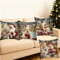 thumbnail image 1 of Set of 4 Merry Christmas Decorative Throw Pillow Covers Winter Holiday Xmas Velvet Pillow Cases Christmas Trees Socks Cushion Covers Outdoor Sofa and Home Decor Pillow Protectors, 17.7x17.7 Inch, 1 of 6