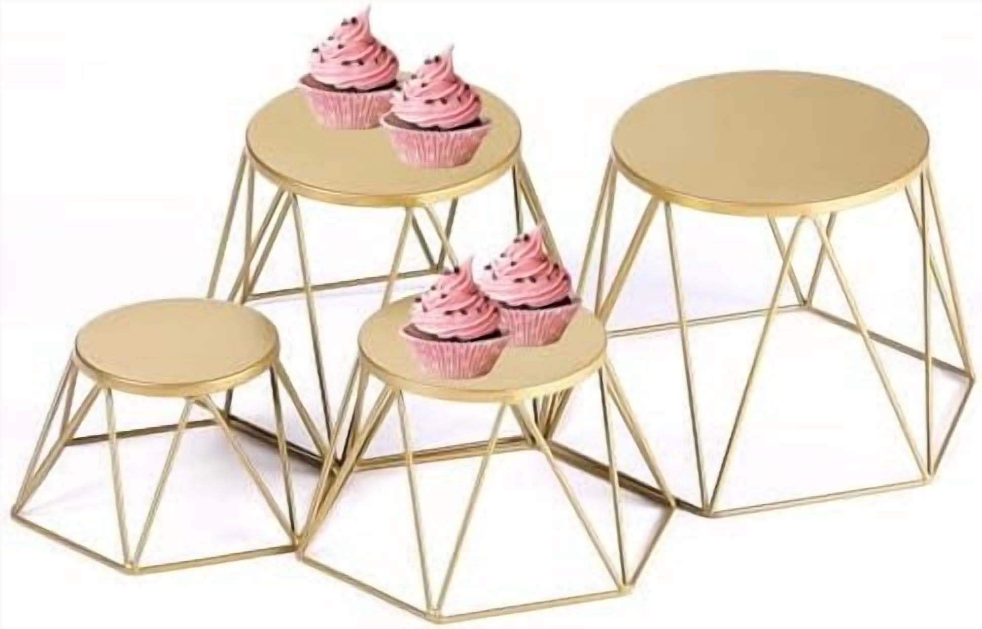 Set of 4 Metal Display Risers, Upgraded Hexagonal Nesting Buffet Riser ...