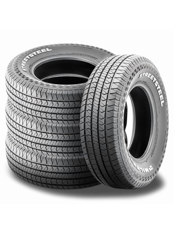 Set of 4 Milestar Streetsteel P235/60R15 98T White Letters All Season Muscle Car Tires 24482001 / 235/60/15 / 2356015 Fits: 1998 Ford Ranger Splash, 1997 Ford Ranger XL