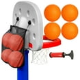 thumbnail image 1 of Set of 4 Mini Basketballs with Storage Net, Designed for Little Tikes Basketball Hoop (Backboard Mounted) Indoor/Outdoor Use for Kids, 7” Inflatable Toy Balls with Hand Pump, 1 of 10